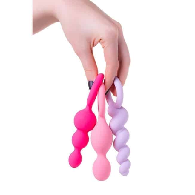 Анальные пробки Satisfyer в наборе цветные 13.5 см 3 шт. в упаковке