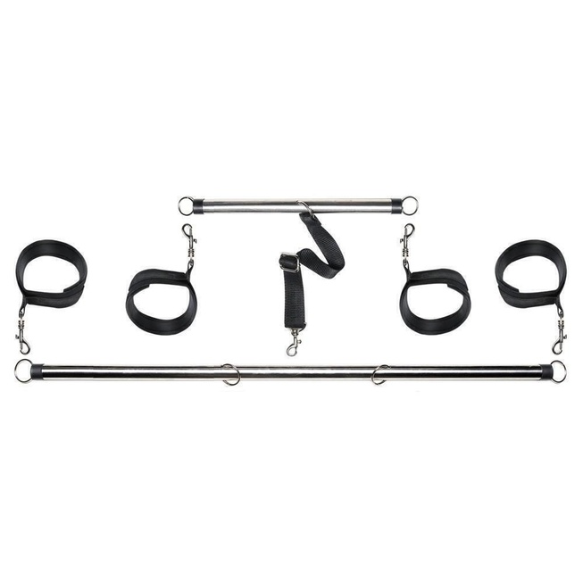 Набор для Фиксации Spread 'em Bar and Cuff Set, чёрный