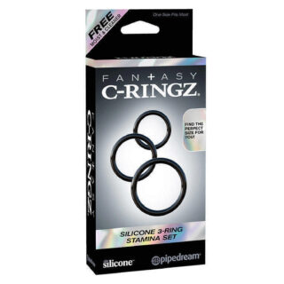 Набор из 3-х эрекционных колец Silicone 3-Ring Stamina Set черные
