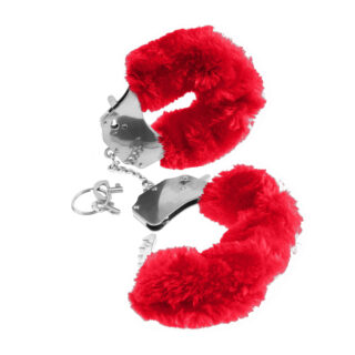 Наручники металлические с красным мехом Original Furry Cuffs