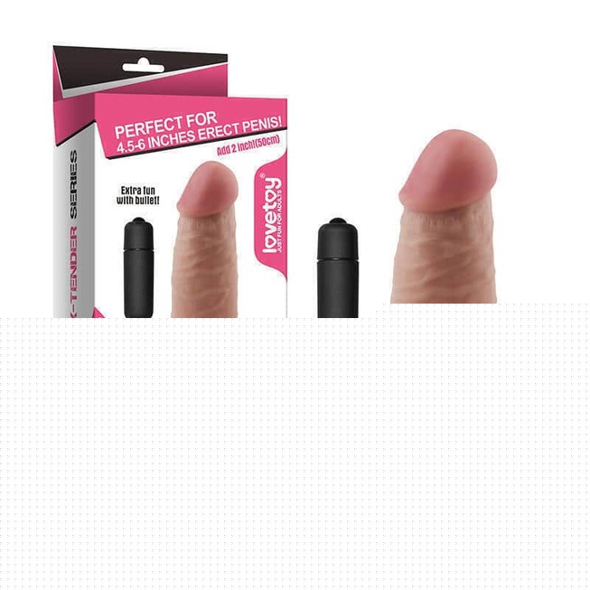 Насадка LoveToy Pleasure X-Tender с вибрацией, телесная 17,8 см