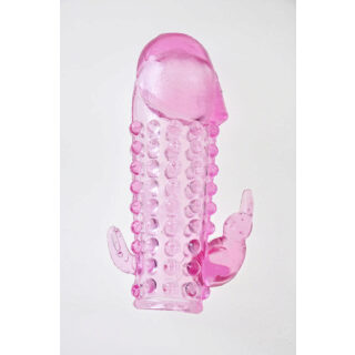 Насадка с вибратором и стимуляторами ануса и клитора Sextoy, розовая