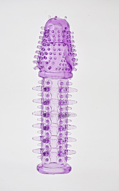 Насадка Sextoy закрытая с рельефной головкой, фиолетовая от IntimShop