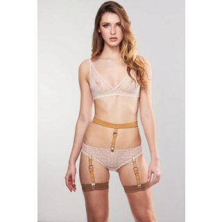 Подтяжки для Чулков и Пояс BIJOUX INDISCRETS - MAZE SUSPENDER BELT BROWN, коричневый