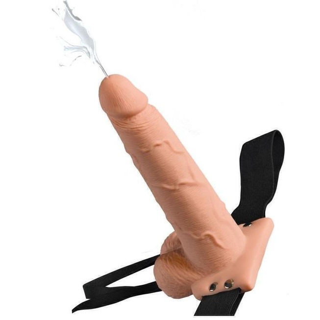Полый страпон с мошонкой и с функцией эякуляции Pipedream Fetish Fantasy 7.5 Hollow Squirting