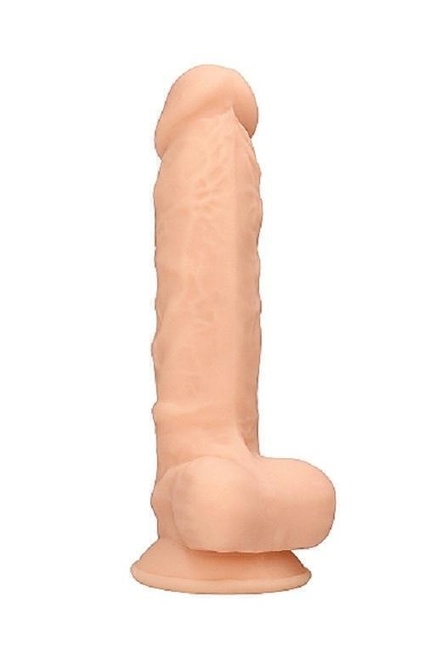 Фаллоимитатор Silicone Dildo With Balls - 17,8 см. Shots