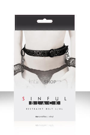 

Ремень на пояс Sinful Black Restraint Belt Large черный