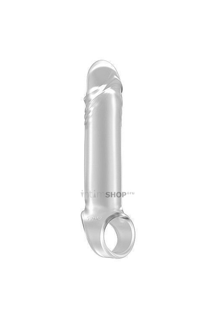 Увеличивающая насадка закрытого типа с кольцом для фиксации на мошонке No.31  - Stretchy Penis Exten Shots