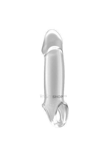 Увеличивающая насадка закрытого типа с кольцом для фиксации на мошонке No.33 - Stretchy Penis Extens Shots
