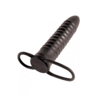 Насадка для двойного проникновения Ribbed Double Trouble PipeDream, коричневый
