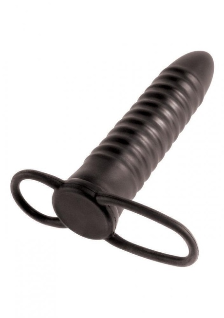 Насадка для двойного проникновения Ribbed Double Trouble PipeDream, коричневый