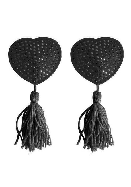 Украшение Ouch на соски Nipple Tassels Heart, черное