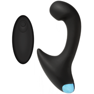 Вибромассажер простаты с пультом ДУ Doc Johnson OptiMALE™ Vibrating P-Curve, чёрный