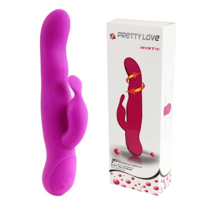 Вибратор с ротацией и клиторальной стимуляцией Pretty Love Mystic