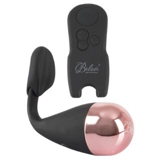 Вибропуля BELOU - VIBRATION EGG AND CLITORAL VIBRATOR IN ONE со стимулятором клитора, черный