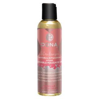 Вкусовое массажное масло с феромонами и ароматом "Ванильный крем" DONA Kissable Massage Oil Vanilla Buttercream 125 мл