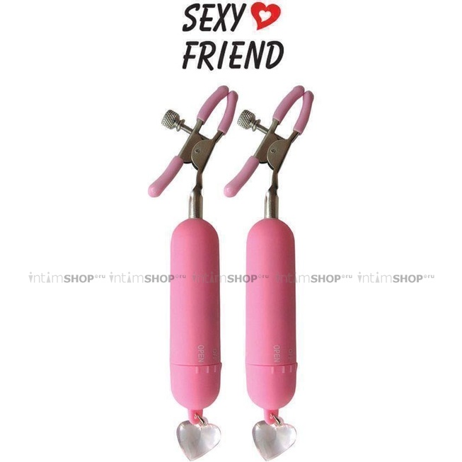 

Зажимы на Соски Sexy Friend с вибрацией, цвет розовый