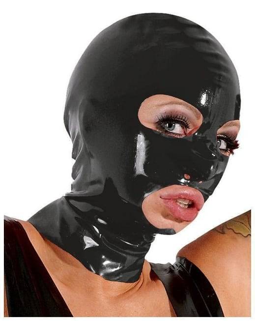 Маска на голову с отверстиями для рта и глаз из латекса Latex Mask, OS