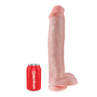Фаллоимитатор-гигант на присоске телесный Pipedream King Cock  15" Cock with Balls