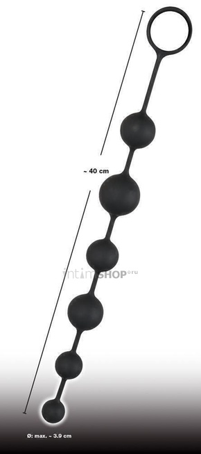 Анальные шарики Orion Black Velvets Anal Beads, черные от IntimShop