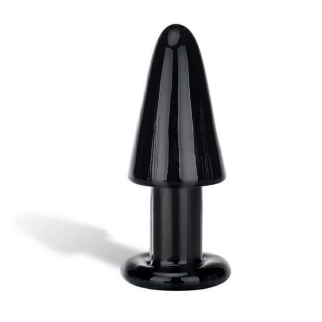 Анальная пробка Glas Intruder Black Glass, черная