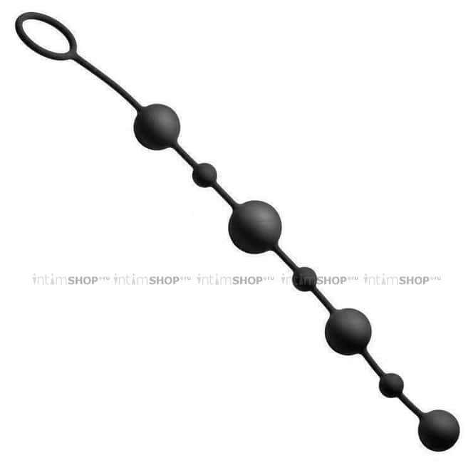 Анальные шарики XR Brands GreyGasms Linger Graduated Anal Beads, черные от IntimShop