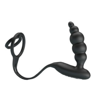 Эрекционное кольцо с подхватом мошонки Pretty Love Vibrating Penis Sleeve III с вибрацией, чёрный