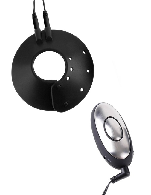 Утяжка на мошонку PipeDream Silicone Parachute для электростимуляции, черная