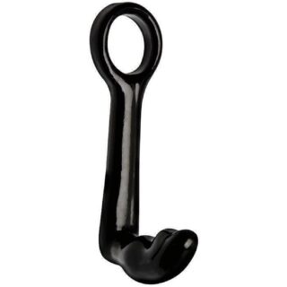 Эрекционное кольцо с анальным рельефным стимулятором Topco Sales Ring and Stimulator без вибрации, черный
