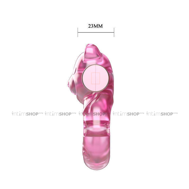 Эрекционное виброкольцо Baile Мишка, розовый от IntimShop