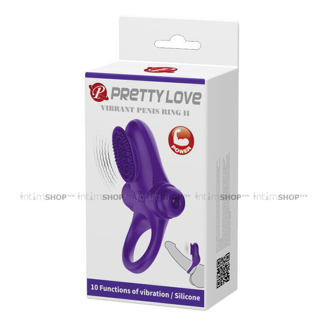 Эрекционное виброкольцо Pretty Love, фиолетовый от IntimShop