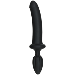 Фаллоимитатор с анальной пробкой Doc Johnson KINK - Dual Density SECONDSKYN™ Fuck Plug, черный