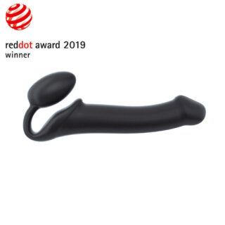 Гибкий страпон Strap-on-me Semi-Realistic, чёрный, L