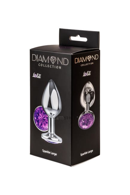 Анальная пробка Diamond Purple Sparkle Large, фиолетовый от IntimShop