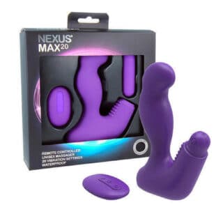 Массажер простаты NEXUS - MAX 20 WATERPROOF REMOTE CONTROL UNISEX MASSAGER PURPLE, фиолетовый