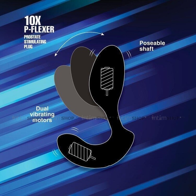 Массажёр простаты с пультом ДУ XR Brands Alpha-Pro 10X P-Flexer, черный от IntimShop