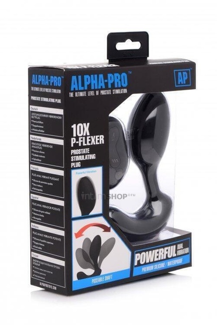 Массажёр простаты с пультом ДУ XR Brands Alpha-Pro 10X P-Flexer, черный от IntimShop