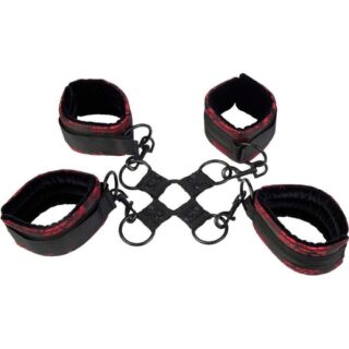 Набор для фиксации California Exotic Novelties Scandal Hog Tie, красно-чёрный