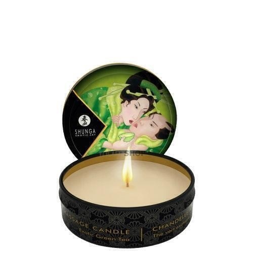 Свеча с массажным маслом в наборе Shunga Geisha Organica Экзотический зеленый чай, 5 предметов в упаковке от IntimShop