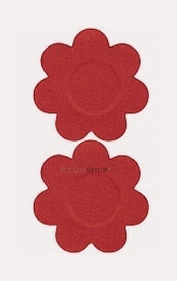 Наклейки-стикини на грудь в форме цветочков, многоразовые, красные