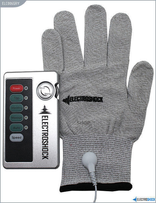 Перчатки с Электростимуляцией E-Stimulation Gloves Shots Media серый от IntimShop