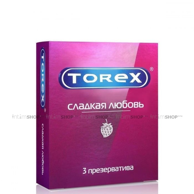 Презервативы со вкусом клубники "Сладкая любовь" Torex, 3 шт от IntimShop