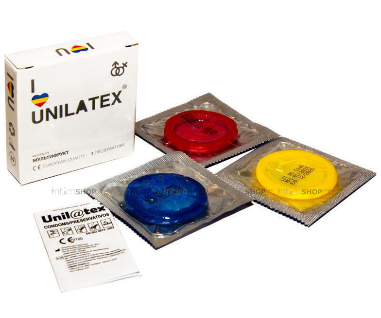 Презервативы Unilatex Multifruits №3 ароматизированные, цветные от IntimShop