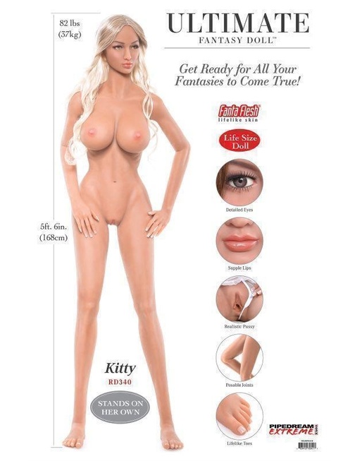 Реалистичная кукла блондинка PIPEDREAM Extreme Toyz Ultimate Fantasy Dolls Kitty