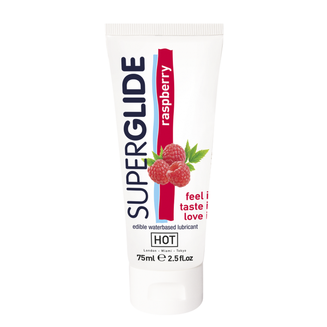 Съедобная смазка на водной основе Superglide, малина, 75 мл