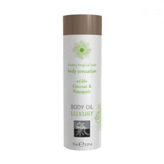 Съедобное масло для тела Shiatsu Luxury body oil Кокос и Ананас, 75 мл