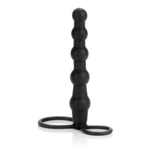 Страпон на пенис California Exotic Novelties Silicone Love Rider Beaded Dual Penetrator черный