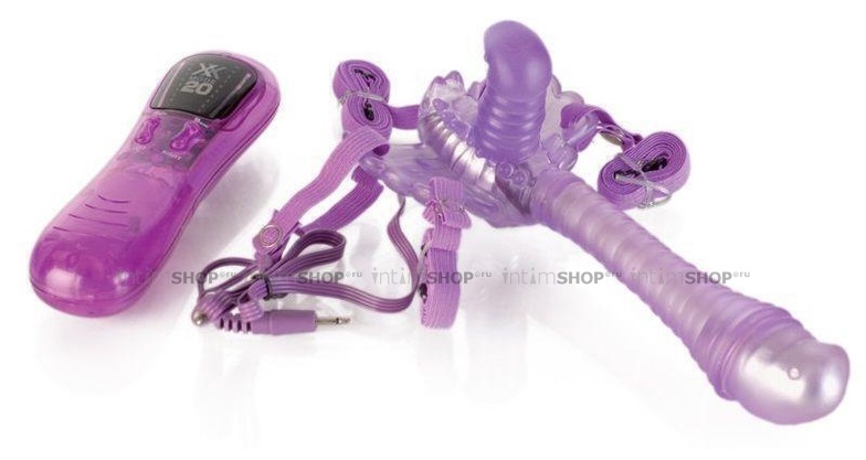 

Бабочка с анальным стимулятором на ремешках Toyfa, фиолетовый, 19.5 см