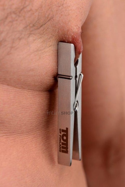 Зажимы на соски Tom of Finland Bros Pin Stainless Steel Nipple Сlamps, серебристый от IntimShop