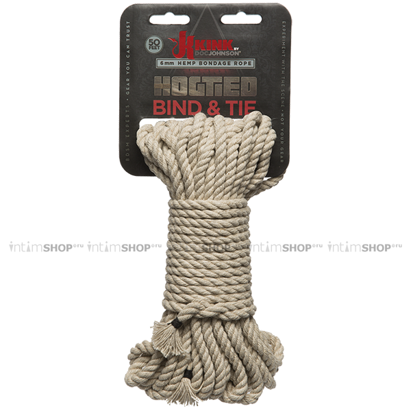 Веревка Бондажная Doc Johnson Kink - Bind & Tie - Hemp Bondage Rope, 15.2 м от IntimShop